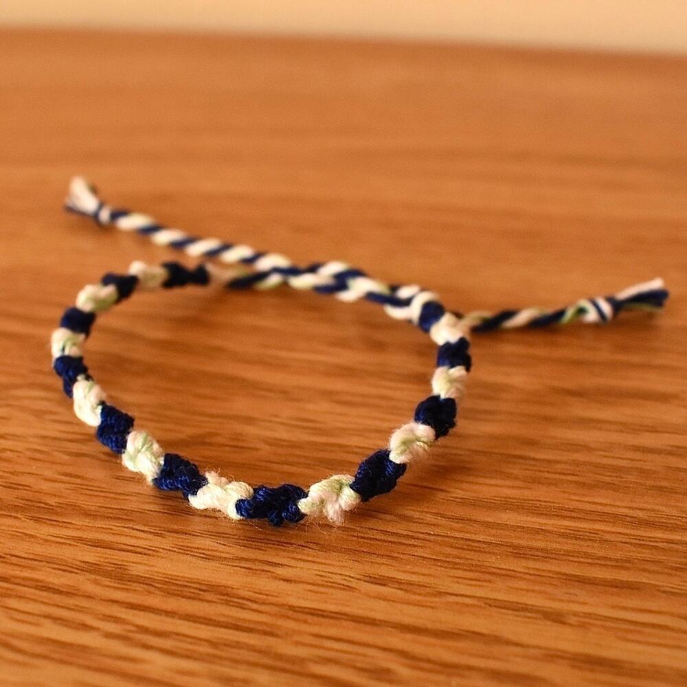 Blue and White Rope Woven Bracelet